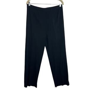 Ming Wang Womens Knit Pull On Pants Straight Leg Size Large Black